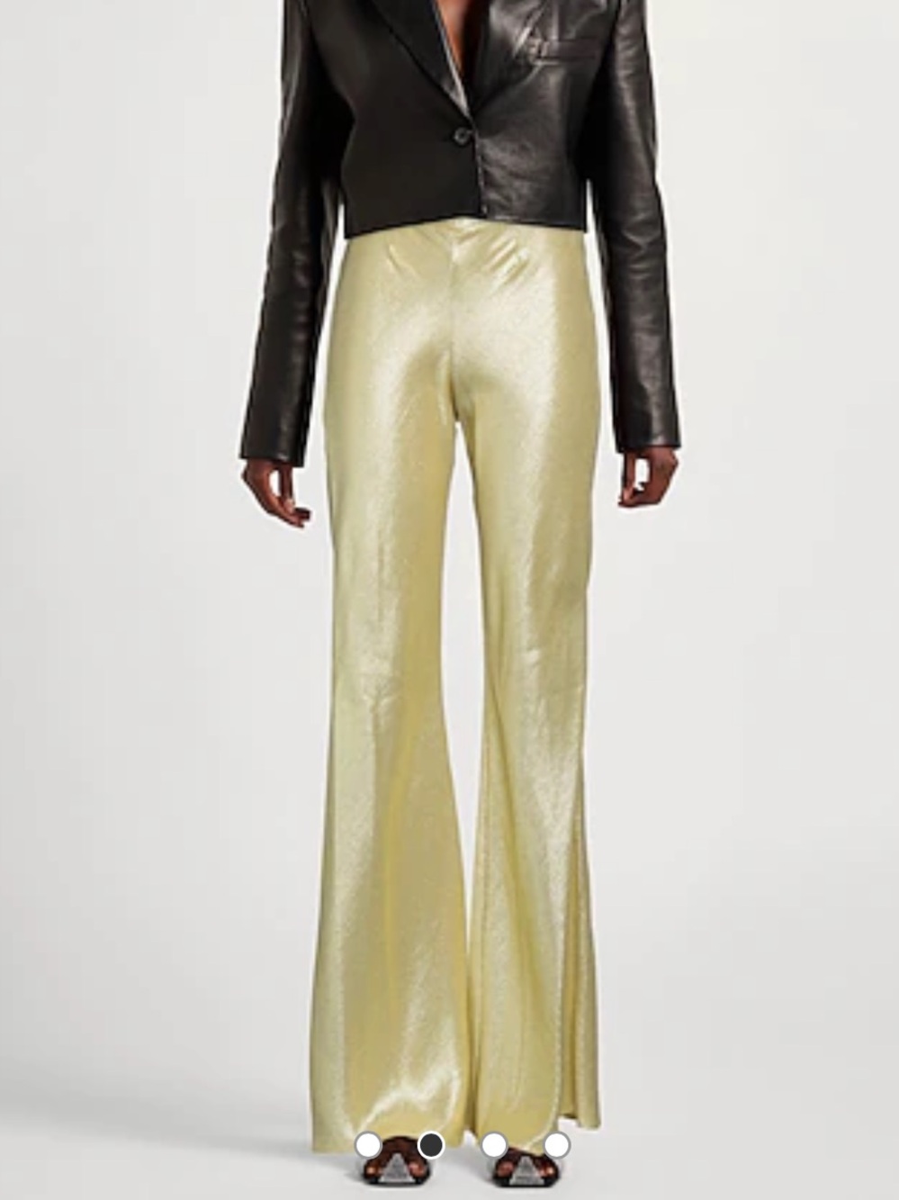 Forte Forte Metallic Lemon flares pants disco bell bottoms Italy $700 sz II 6